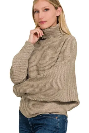 Viscose Dolman Sleeve Turtleneck Sweater