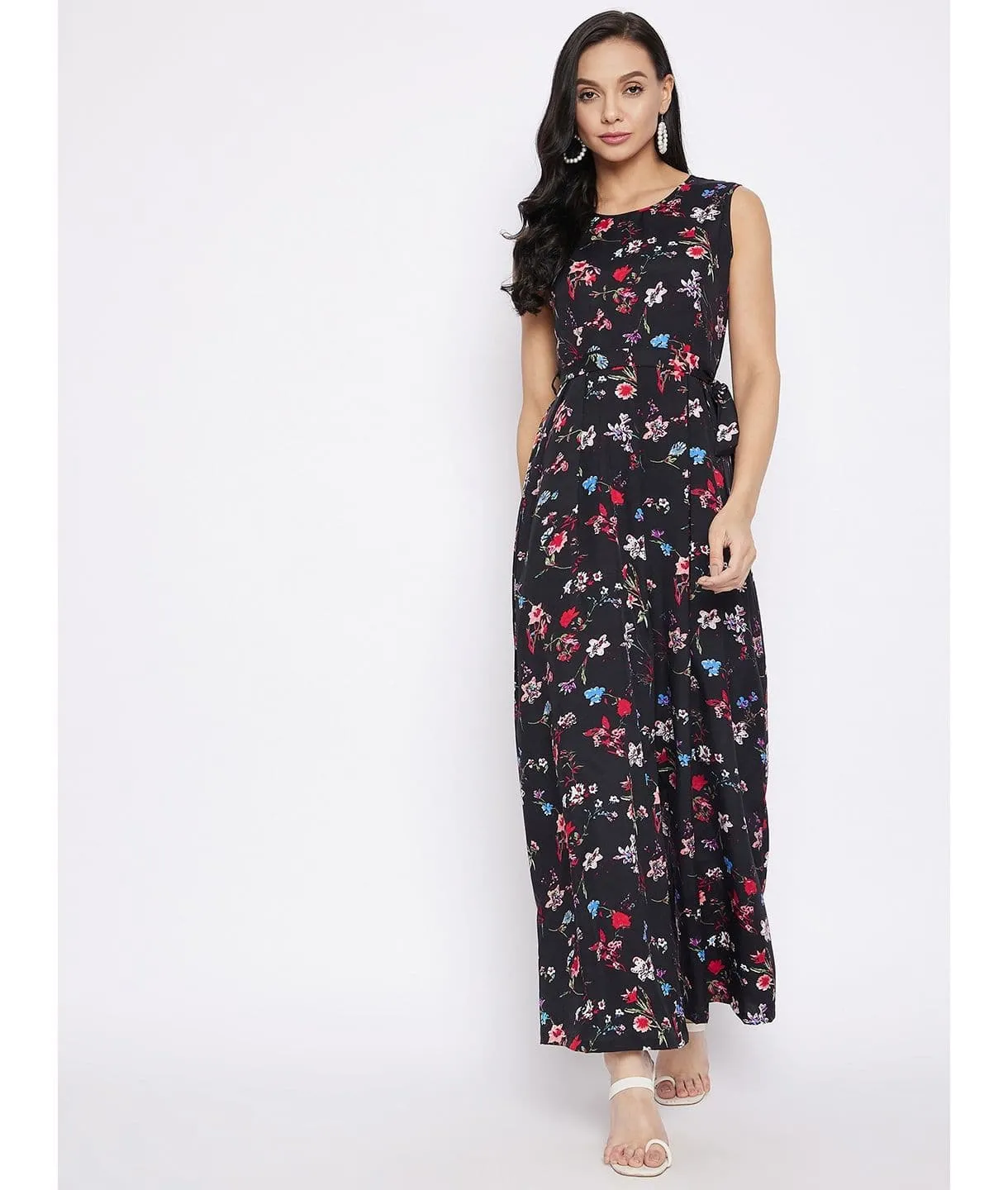 Waist-Tie Full Length Palazzo Jumpsuit