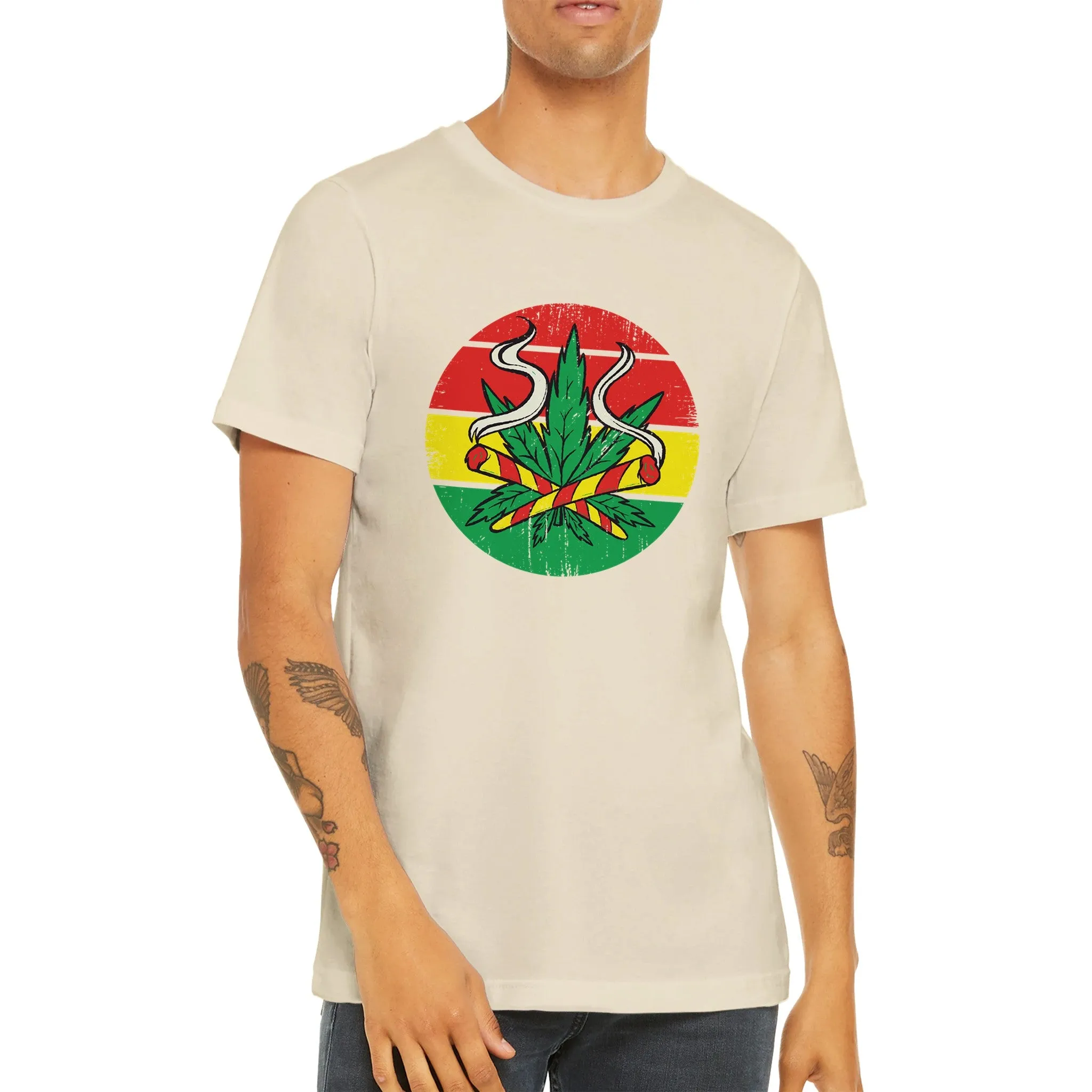 Weed T-shirt - Weed Colors - Premium Unisex Crewneck T-shirt