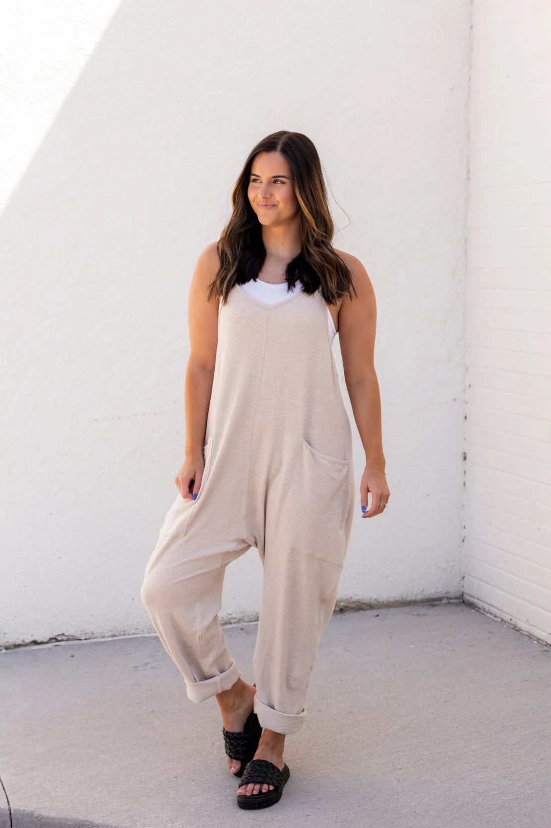 Winnie Loose Fit Jumpsuit | Beige