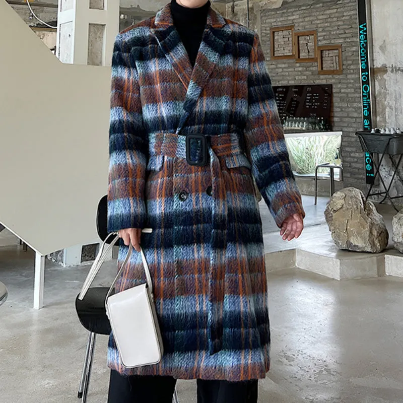 Winter Plaid Trench Coat