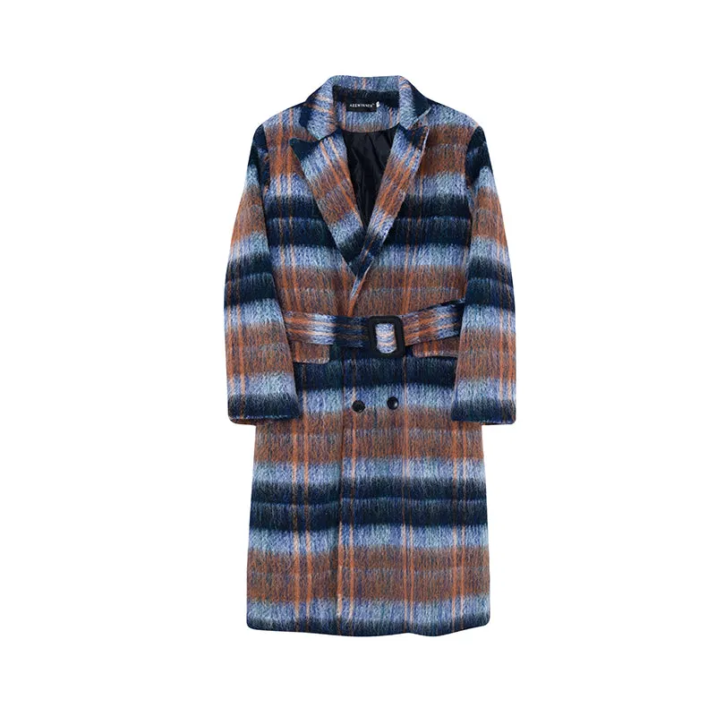 Winter Plaid Trench Coat