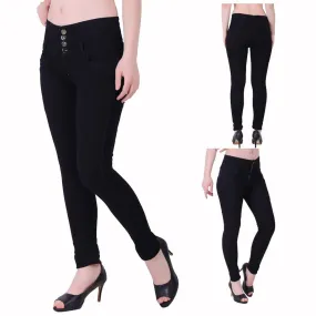 Women Black High Waist Denim Jeans