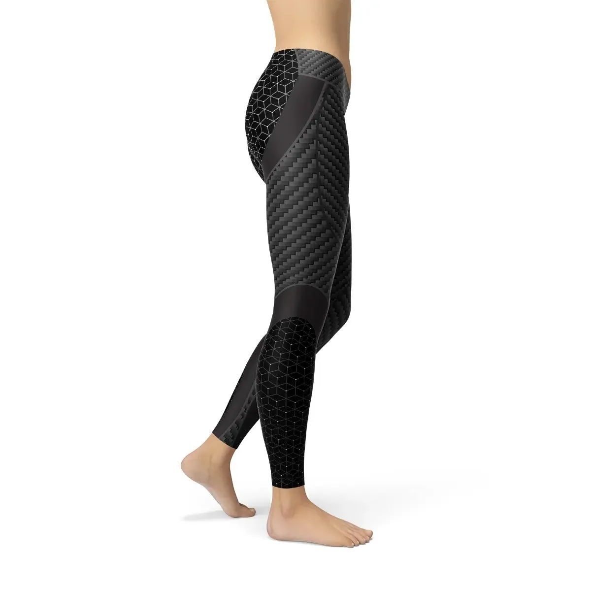 Women's Carbon Fiber Sports Leggings - Moisture-Wicking, Four-Way Stretch Leggings