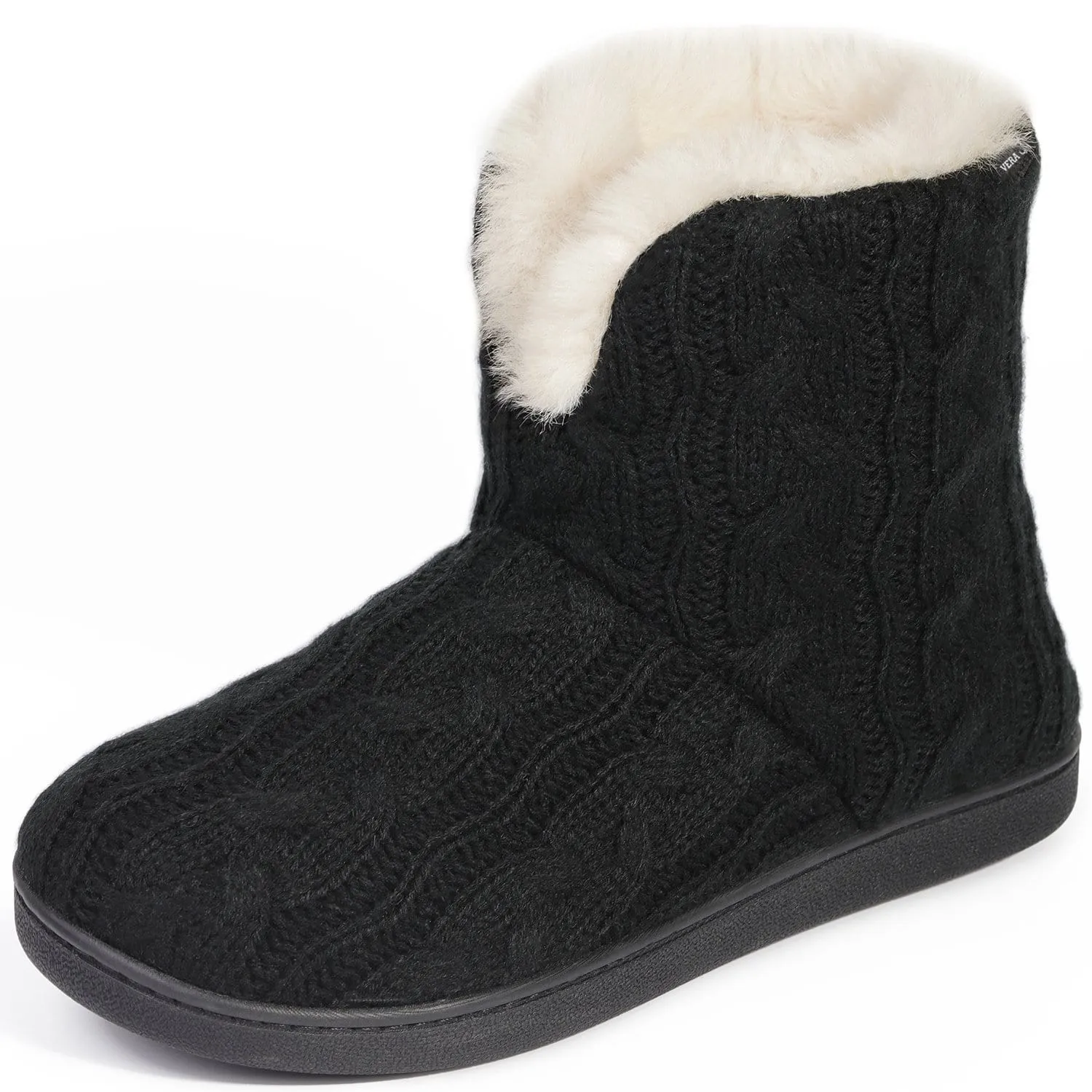 Women's Cosy Cable Knit Memory Foam Slipper Boots