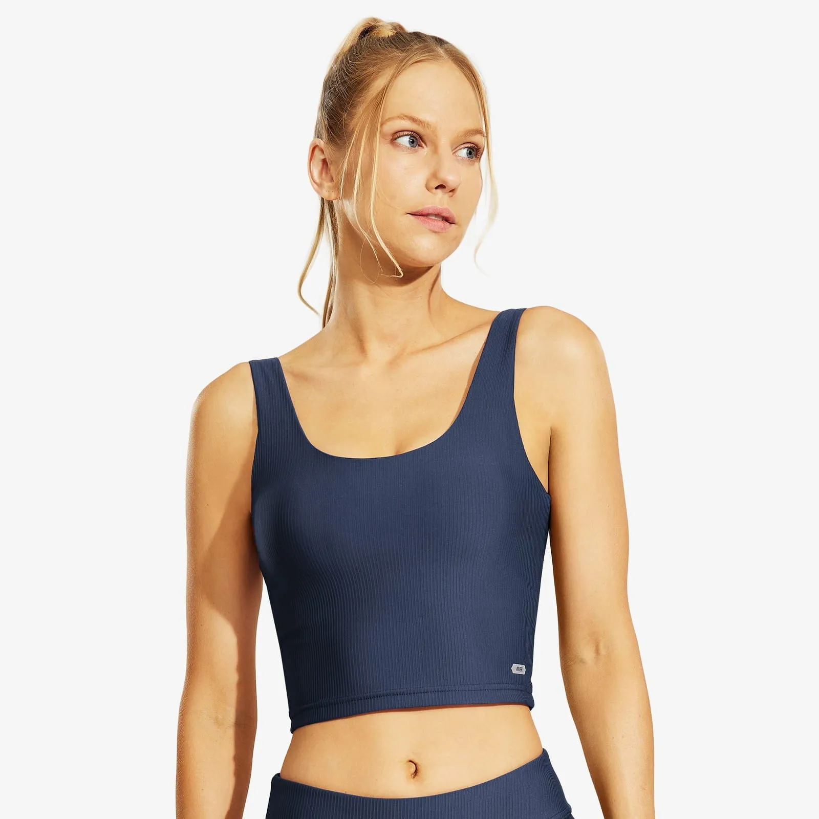 Women's Crop Tank Sports Bra Padded Athletic Yoga Top