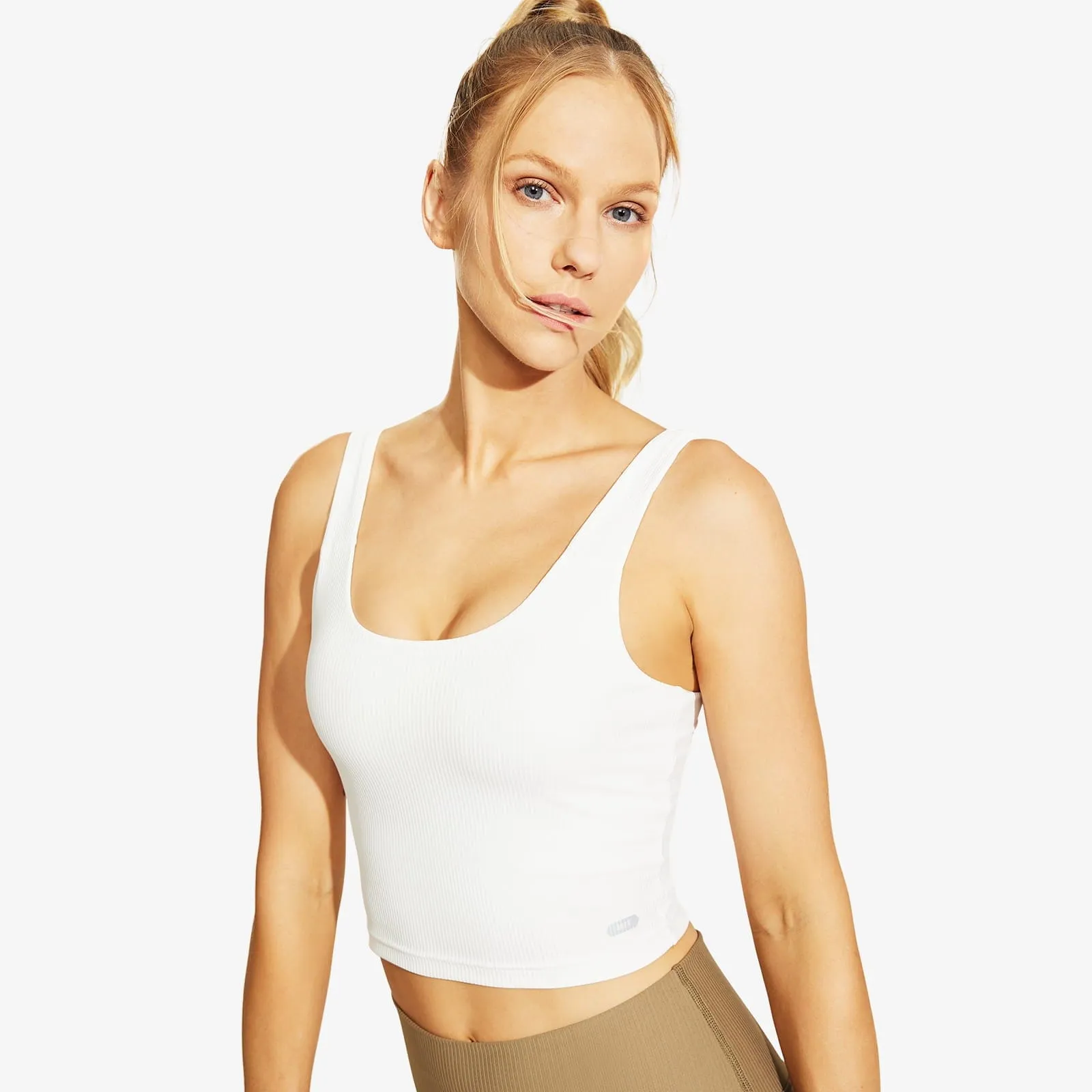 Women's Crop Tank Sports Bra Padded Athletic Yoga Top