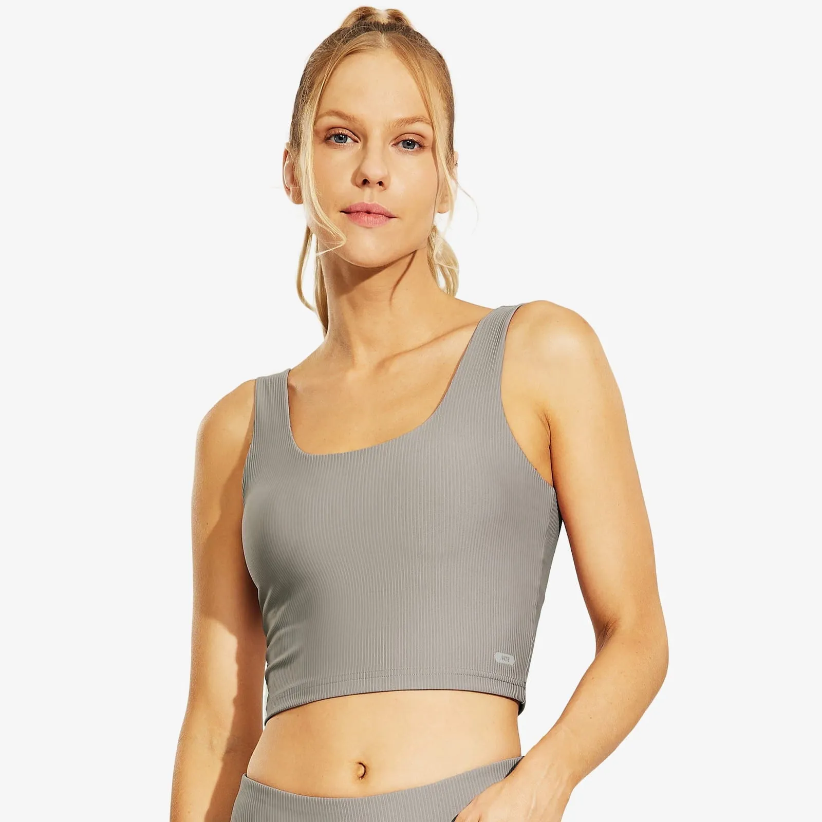 Women's Crop Tank Sports Bra Padded Athletic Yoga Top