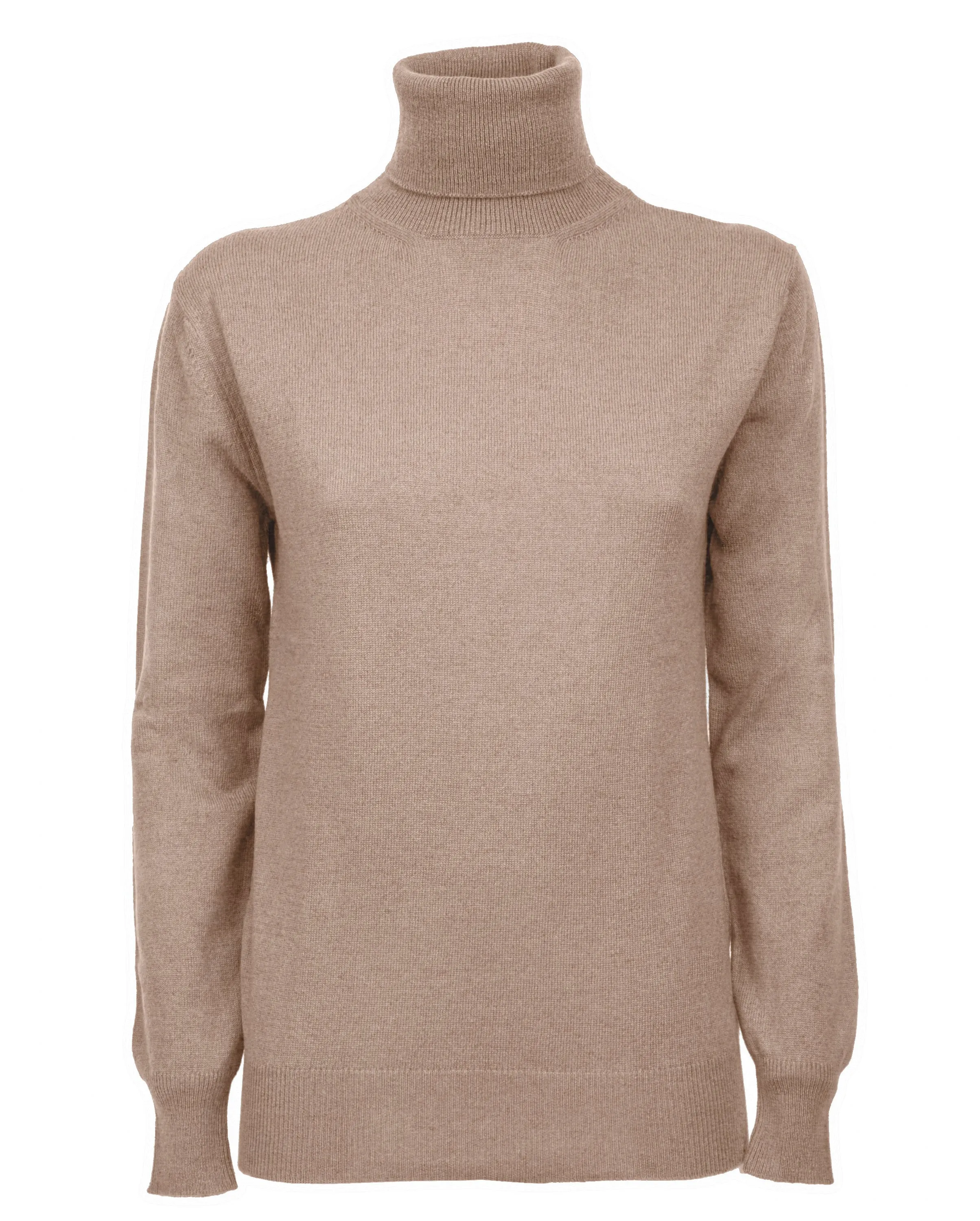 Women's Pure Cashmere Turtleneck Sweater Taupe