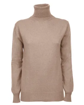 Women's Pure Cashmere Turtleneck Sweater Taupe