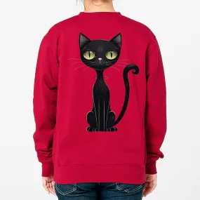 XS-4XL Black Cat Dry Fleece-Lined Sweatshirt (for men and women) For adults