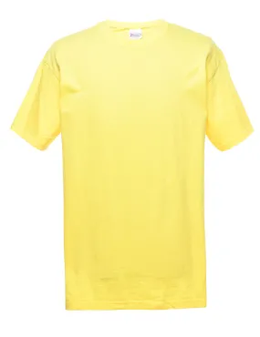 Yellow & Black Printed T-shirt - L