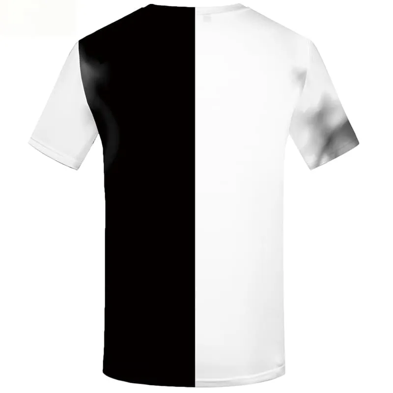 Yinyang T shirts Men Black And White Tshirt Printed Harajuku Tshirts Novelty