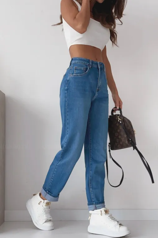 Zina Dark Blue Mom Jeans