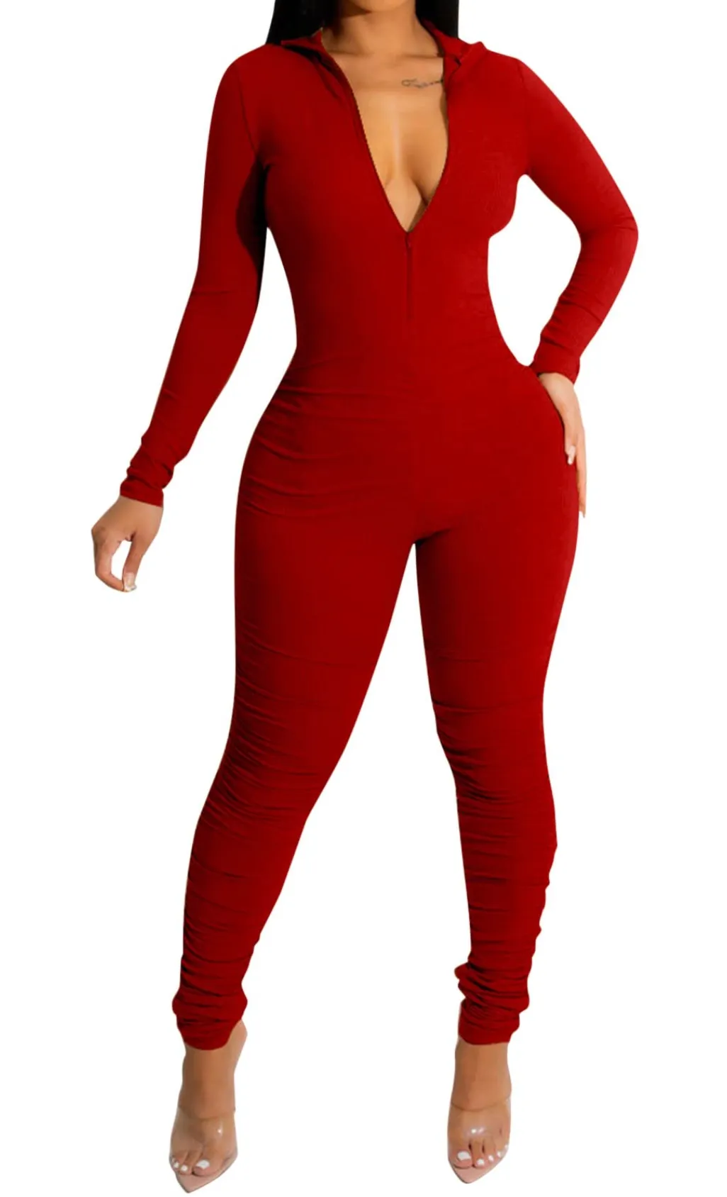 Zip Up Full Body Jumpsuit